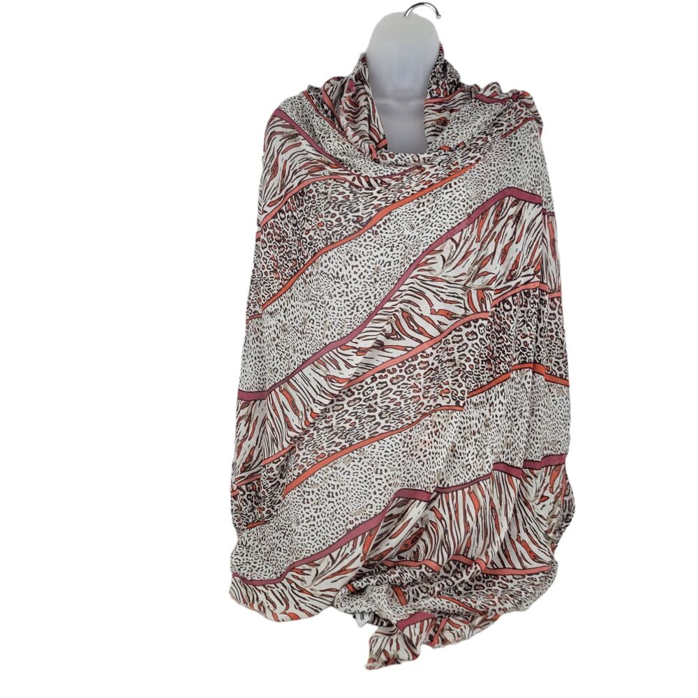 Vivante Women's Oversized Animal Print Scarf Wrap Shawl Multicolor 43 x 72 NWT
